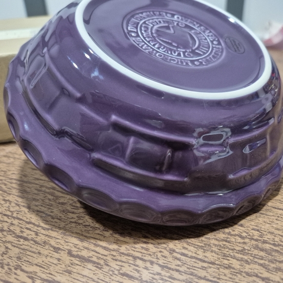 NIB Longaberger 6 Inch Pie Plate In Eggplant - Picture 4 of 5